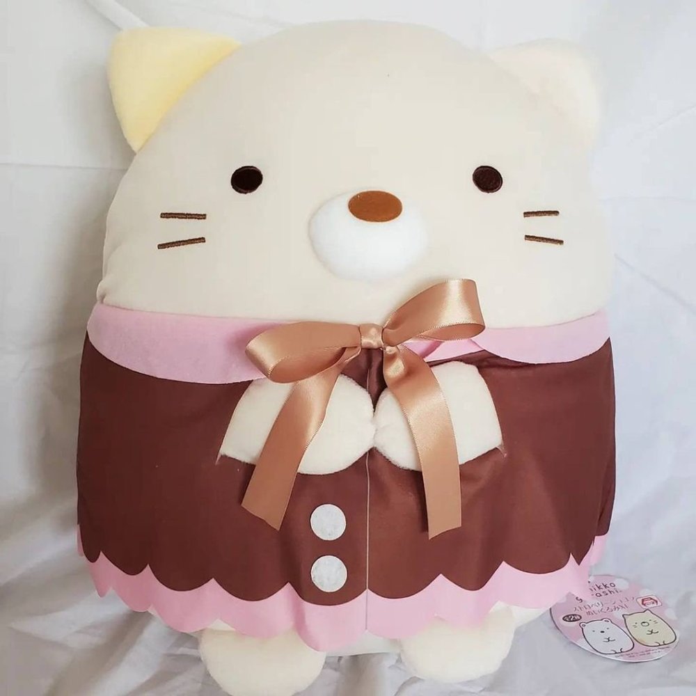 Sumikkogurashi - Strawberry Chocolate Ribbon XL Plush (Neko Cat)